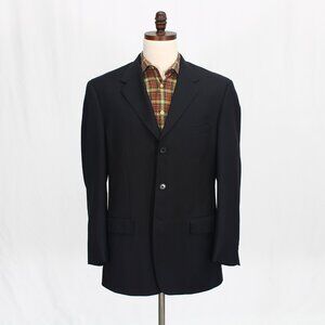 Louis Dell' Olio 41R Black Blazer Sport Coat Jacket 3-Button Solid T929